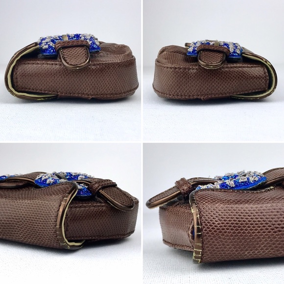 FENDI Brown Karung Blue Buckle Limited Edition Bag - Picture 3 of 8